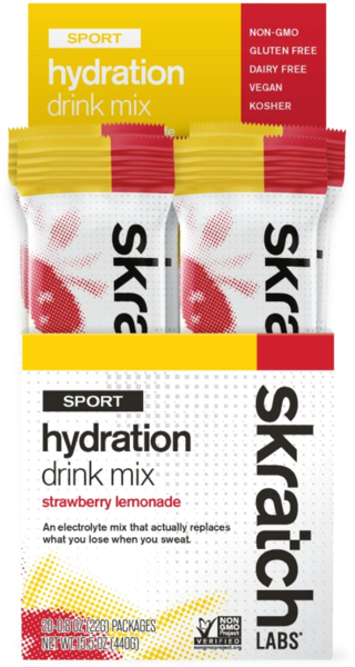 Skratch Labs Sport Hydration Drink Mix Flavor | Size: Strawberry Lemonade | Single Serving 20-pack