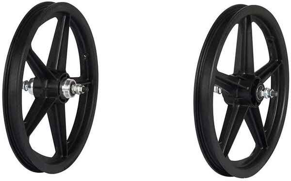 Skyway Tuff II 16-inch 5 Spoke Wheelset Color | Front Axle | Rear Axle | Size: Black | Bolt-on | Bolt-on | 16-inch