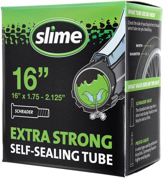 Slime Extra Strong Self-Sealing Schrader Valve Tube Size: 16 x 1.75 – 2.125