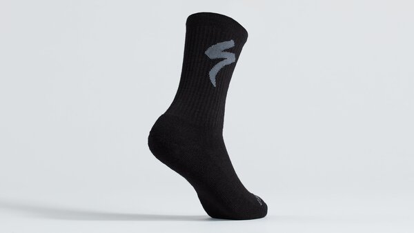 Specialized Merino Midweight Tall Logo Socks Color: Black