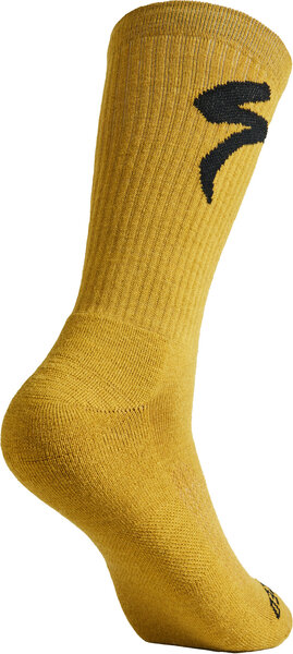 Specialized Merino Midweight Tall Logo Socks Color: Harvest Gold