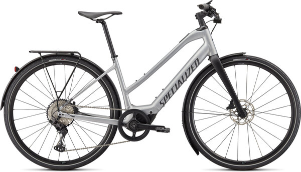 Specialized Turbo Vado SL 5.0 EQ Step-Through (+$15 Call2Recycle Battery Fee) Color: Brushed Aluminum/Black Reflective