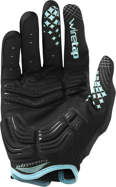 Specialized BG Gel WireTap Long-Finger Gloves Color: White/LT Teal
