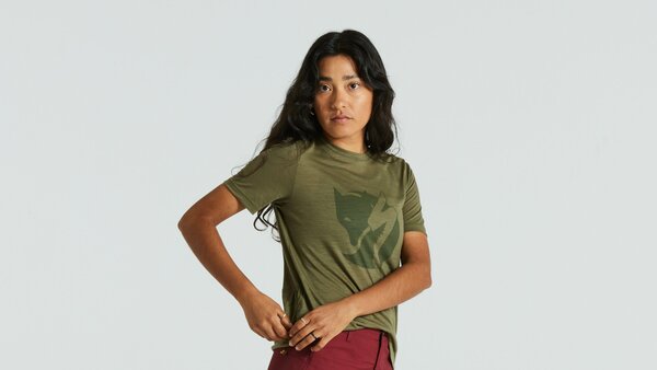 Specialized Women's Specialized/Fjallraven Wool Short Sleeve Tee Color: Green