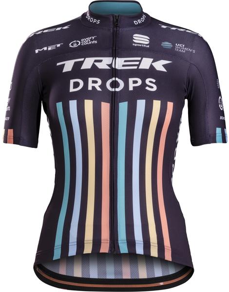 Sportful Trek-Drops Women's Replica Cycling Jersey Color: Dark Purple/Miami Green