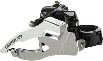 SRAM X9 3x10 Front Derailleur<br>(Low-clamp, Bottom-pull) 