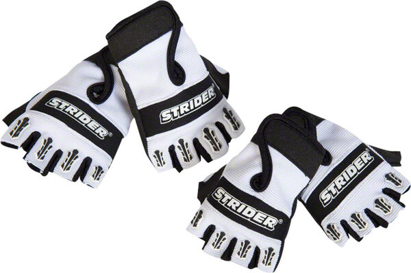 Strider Sports Fingerless Riding Gloves Color: White/Black