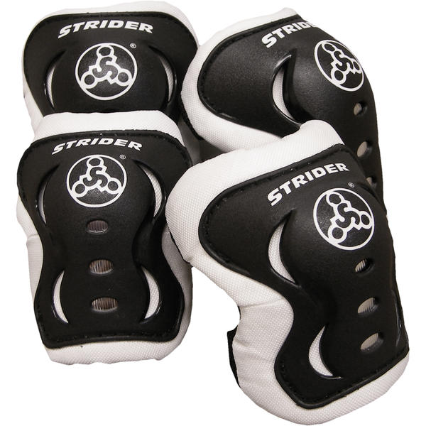 Strider Sports Knee And Elbow Pad Set Color: Black/White