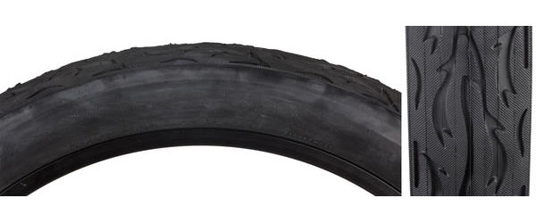 Sunlite Cruiser Flame Tires 24" x 3.0" Black/Black 