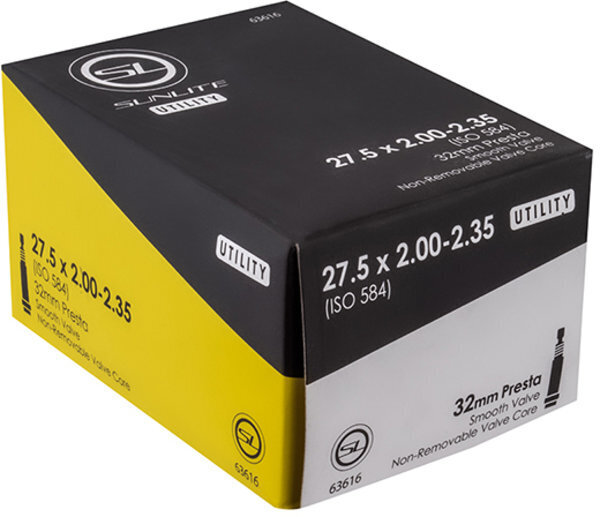 Sunlite Utili-T Standard Presta Valve Tube 27.5-inch Size | Valve Length | Valve Type: 27.5 x 2.0 – 2.35 | 32mm | Smooth