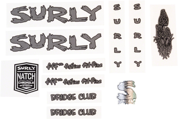Surly Surly Bridge Club Frame Decal Set - Dark Metallic Gray