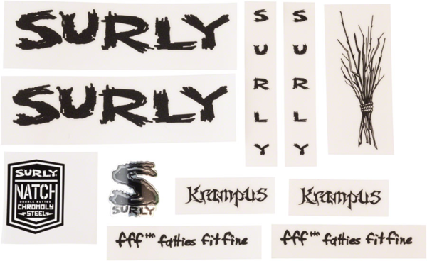 Surly Surly Krampus Frame Decal Set - Metallic Black