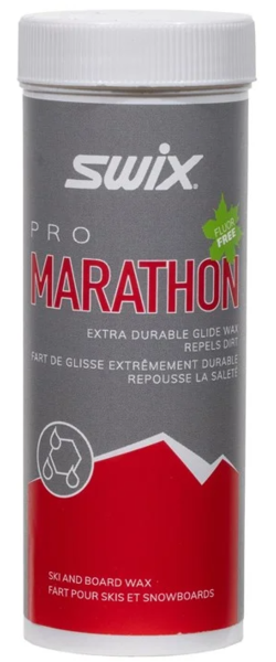 Swix Pro Marathon Extra Durable Glide Wax Powder, Black, Clean Snow