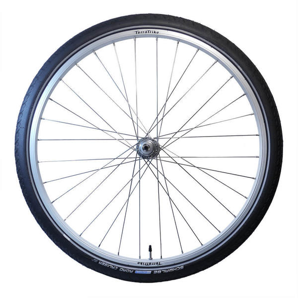 TerraTrike 26-inch Rear Wheel Kit - Single Wall - Silver - Road Cruiser Tire