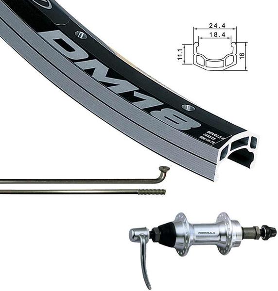 Wheel Shop Alex DM-18/Formula FM-31-QR 700c Rear Axle | Color | Size: QR | Black | 700c