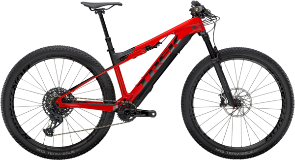 Trek E-Caliber 9.8 GX e-bike Color: Gloss Radioactive Red/Matte Black