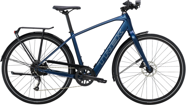 Trek FX+ 2 e-bike Color: Satin Mulsanne Blue