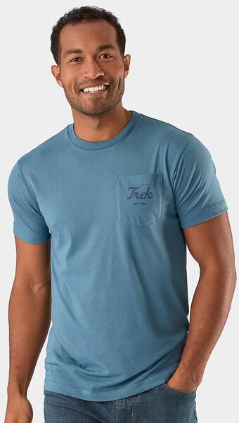 Trek Script Pocket T-Shirt Color: Light Blue