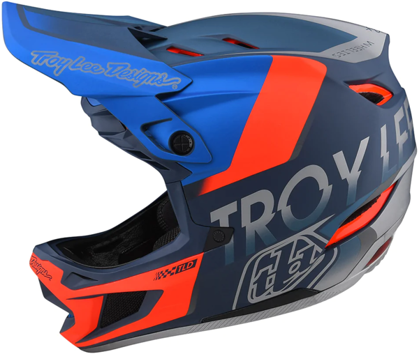 Troy Lee Designs D4 Composite Helmet w/MIPS Qualifier Color: Slate/Red