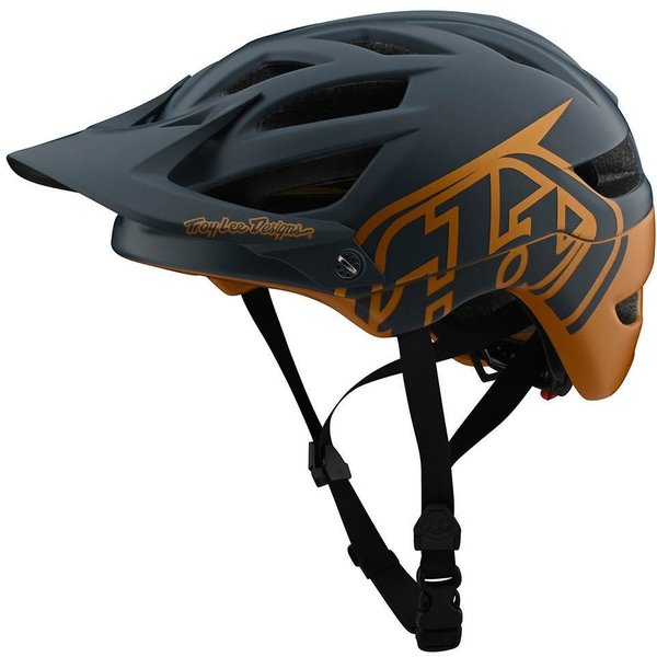 Troy Lee Designs Youth A1 Helmet w/MIPS Classic Color: Gray/Gold