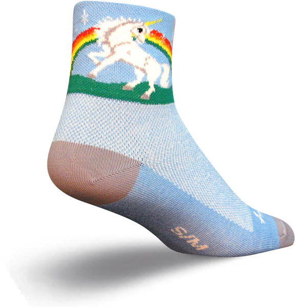 SockGuy Unicorn Express Cycling/Running Socks Black/Rainbow Multiple Sizes