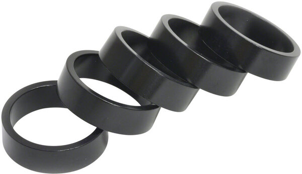Wheels Manufacturing Aluminum Headset Spacer - 1-1/8", 10mm, Black, 5-pack