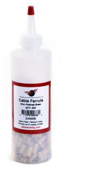 Wheels Manufacturing Brass Ferrules - Bottle of 300 - 4mm
