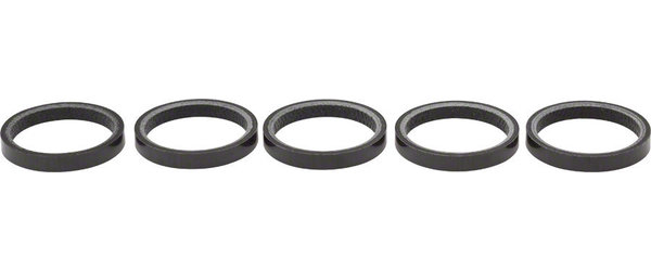 Wheels Manufacturing Carbon Fiber Headset Spacers 1-1/8-inch x 5mm Bag of 5 