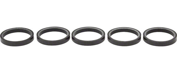 Wheels Manufacturing Carbon Fiber Headset Spacers 1-1/8-inch x 5mm Bag of 5