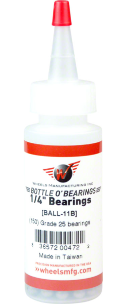 Wheels Manufacturing Wheels Manufacturing Grade 25 1/4" Loose Ball Bearing: Bottle of 150