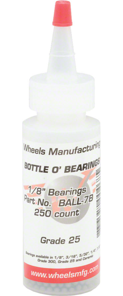 Wheels Manufacturing Wheels Manufacturing Grade 25 1/8" Loose Ball Bearing: Bottle of 250 