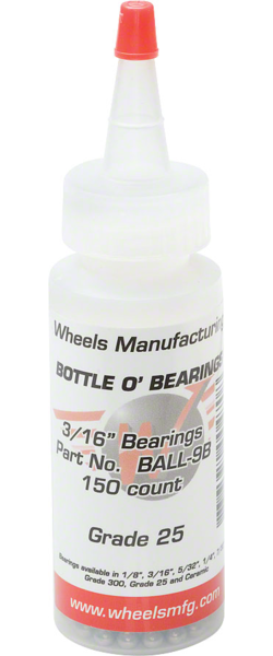 Wheels Manufacturing Wheels Manufacturing Grade 25 3/16" Loose Ball Bearing: Bottle of 150