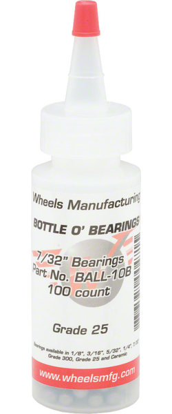 Wheels Manufacturing Wheels Manufacturing Grade 25 7/32" Loose Ball Bearing: Bottle of 100 