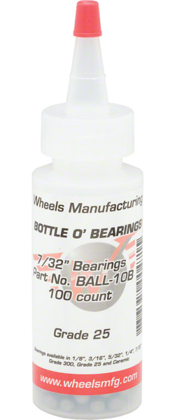 Wheels Manufacturing Wheels Manufacturing Grade 25 7/32" Loose Ball Bearing: Bottle of 100