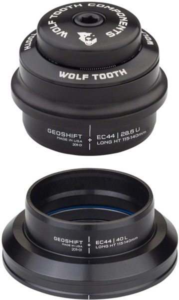 Wolf Tooth Components 1 Degree GeoShift Performance Angle Long Headset Color: Black