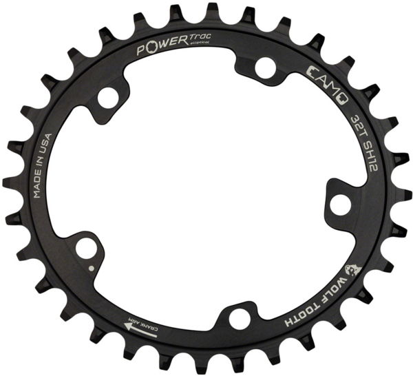 Wolf Tooth CAMO Hyperglide+ Aluminum Elliptical Chainring Color: Black