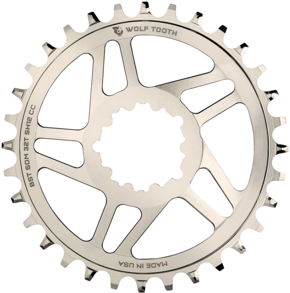 Wolf Tooth Direct Mount Hyperglide+ Chainring for Cane Creek/SRAM Cranks Color: Silver