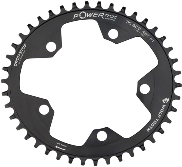Wolf Tooth Components Elliptical 110 BCD Gravel/CX/Road Chainring Color: Black