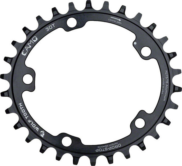 Wolf Tooth Components Elliptical CAMO Aluminum Chainrings Color: Black
