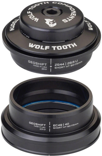 Wolf Tooth GeoShift 1 Degree Short Performance Angle Headset Color: Black