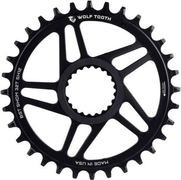 Wolf Tooth Components Hyperglide+ Direct Mount Boost Chainring for Shimano Cranks Color: Black