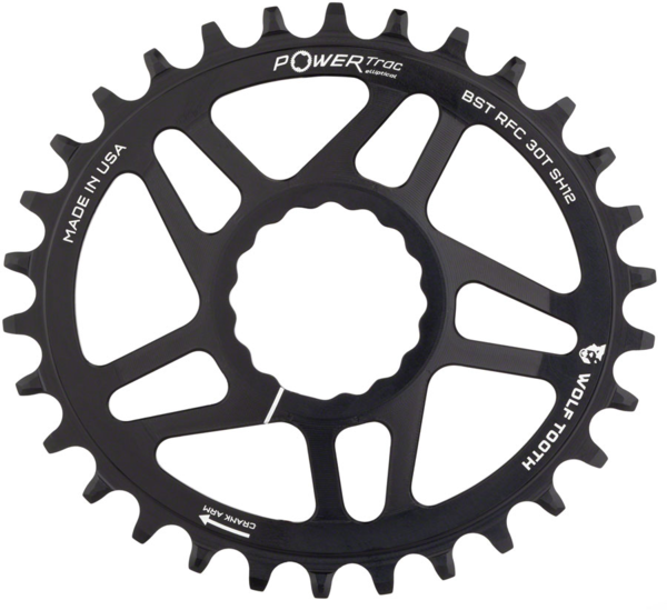 Wolf Tooth Hyperglide+ Direct Mount Chainring for RaceFace/Easton Cinch Color: Black