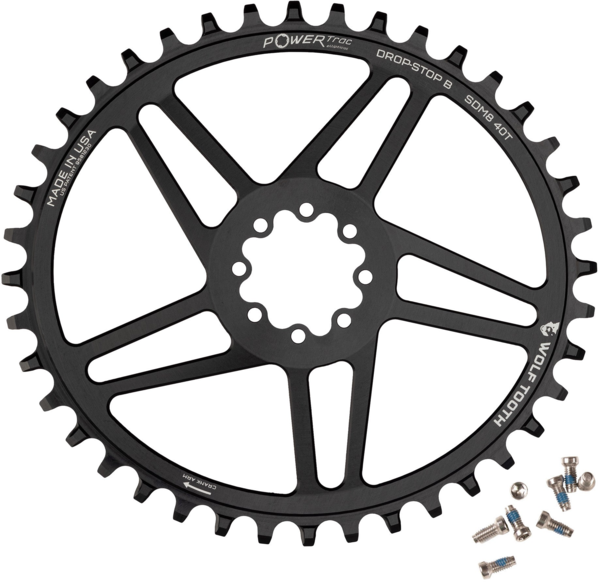 Wolf Tooth Oval Direct Mount Chainrings for SRAM 8-Bolt Gravel / Road Cranks Color: Black