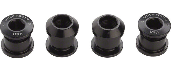 Wolf Tooth Wolf Tooth 1x Chainring Bolt Set - 6mm, Dual Hex Fittings, Set/4, Black Wolf Tooth Wolf Tooth 1x Chainring Bolt Set - 6mm, Dual Hex Fittings, Set/4, Black