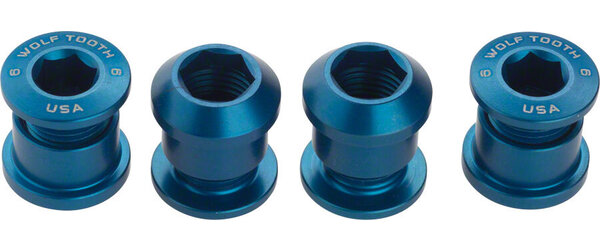 Wolf Tooth Wolf Tooth 1x Chainring Bolt Set - 6mm, Dual Hex Fittings, Set/4, Blue Wolf Tooth Wolf Tooth 1x Chainring Bolt Set - 6mm, Dual Hex Fittings, Set/4, Blue