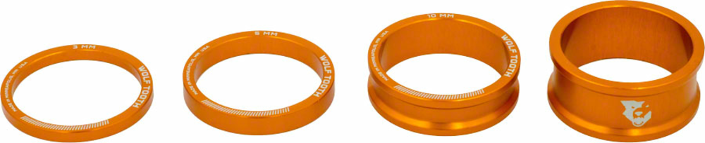 Wolf Tooth Wolf Tooth Headset Spacer Kit 3, 5, 10, 15mm, Orange