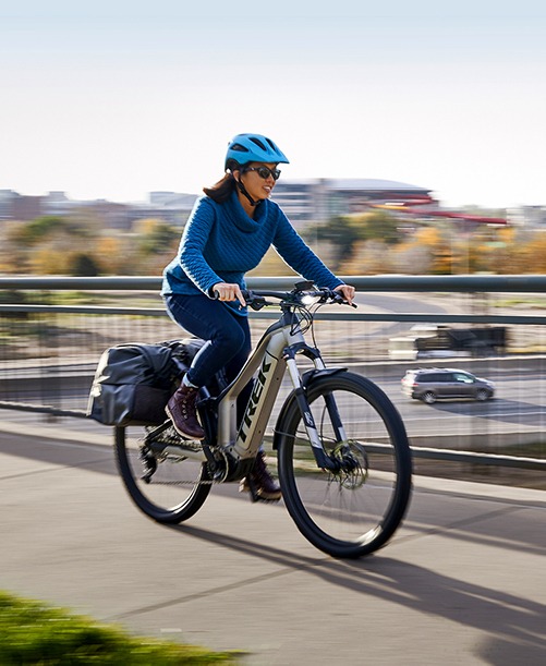 commuter on an electric bike