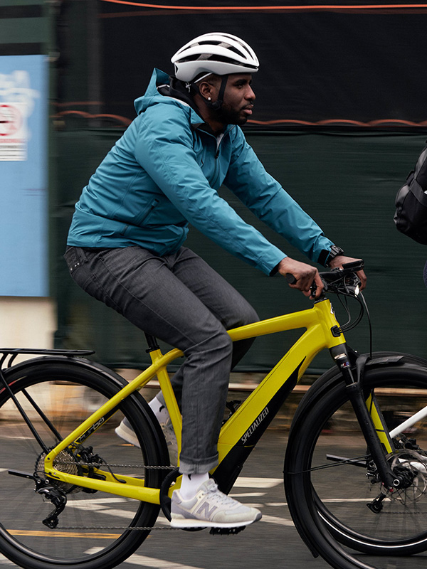 Man on electric bike