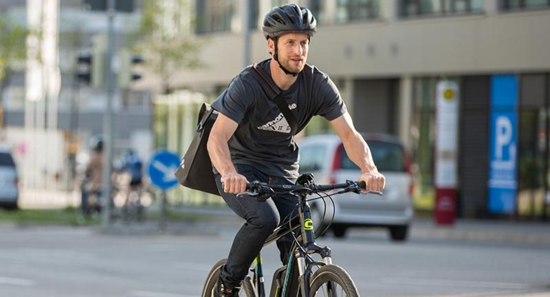 recreational cyclist on an electric bike