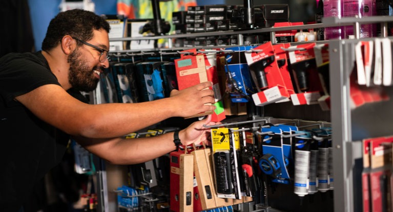 Man shopping for tools